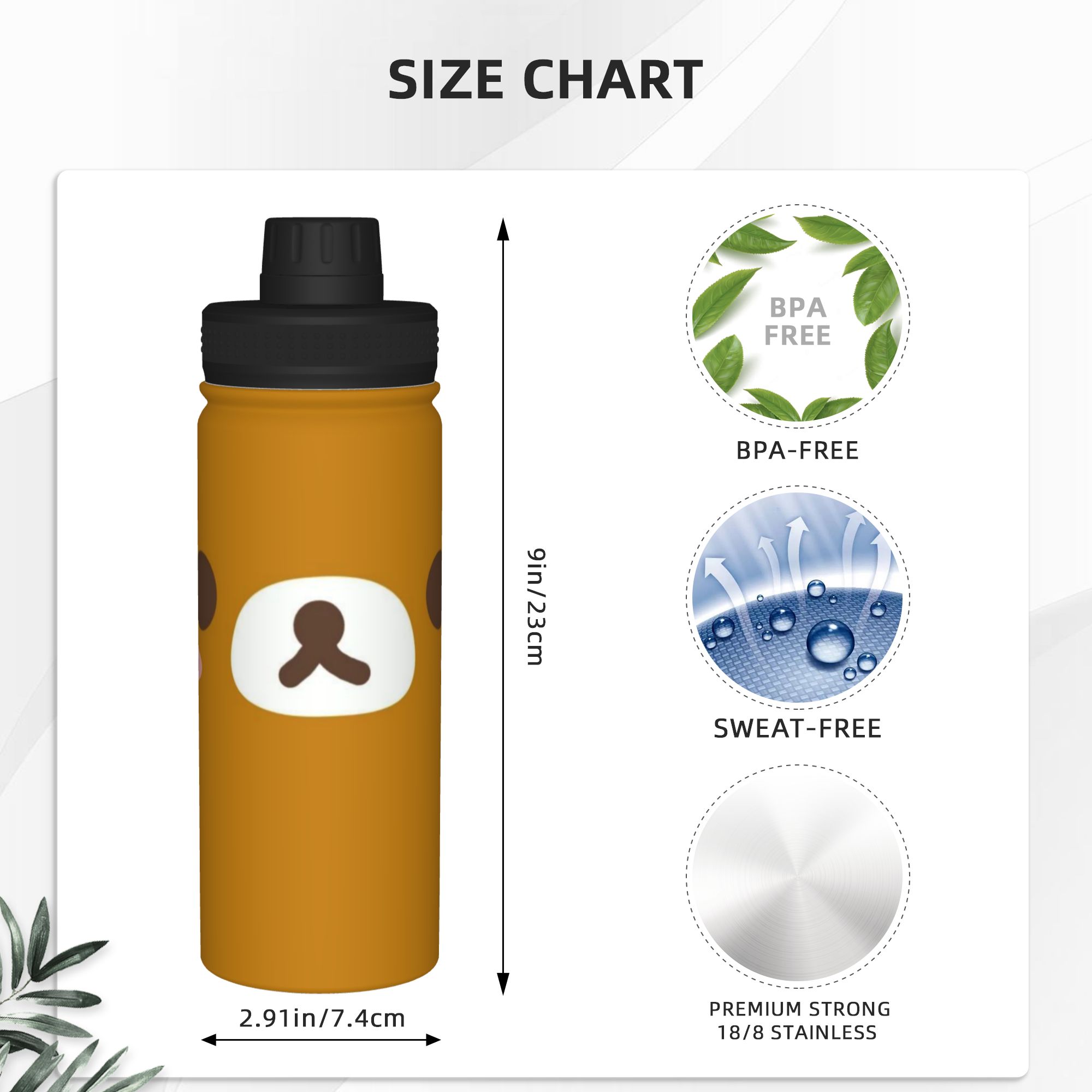 Cartoon Bear Rilakkumas 18OZ S - đánh giá và giá Sports Water Bottle Insulated