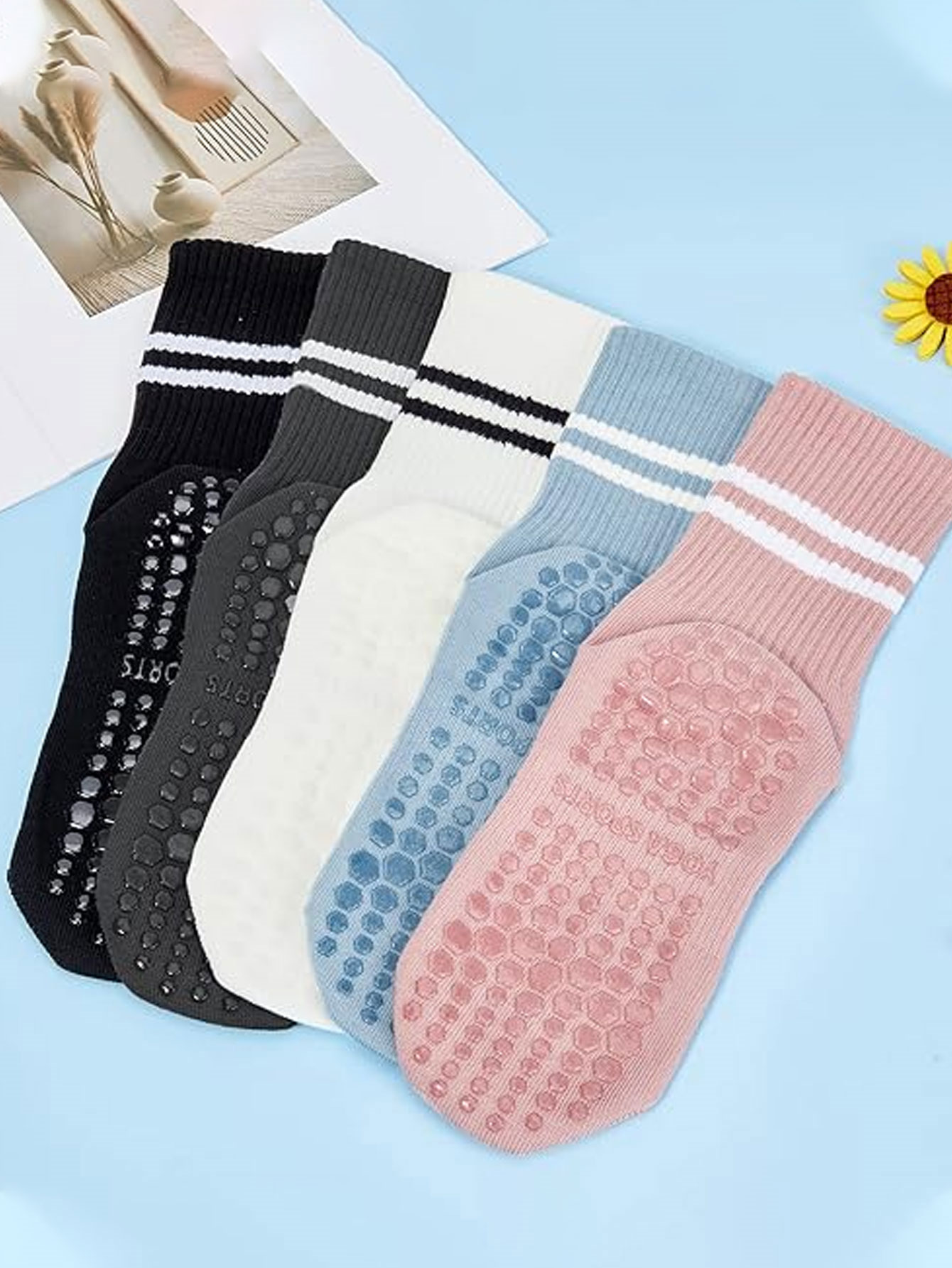 3 Pairs of Yoga Socks, Non-Sli - đánh giá và giá Yoga Mat
