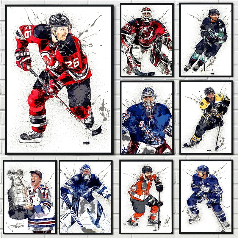 Abstract Ice Hockey Portrait S - đánh giá và giá Sports Equipment Poster