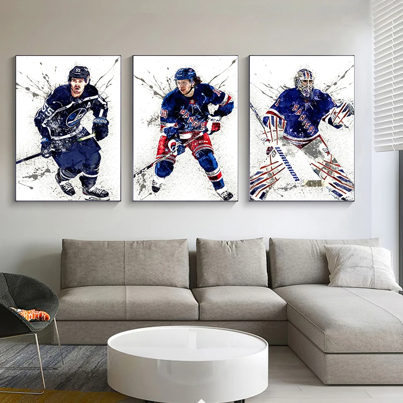 Abstract Ice Hockey Portrait S - đánh giá và giá Sports Equipment Poster