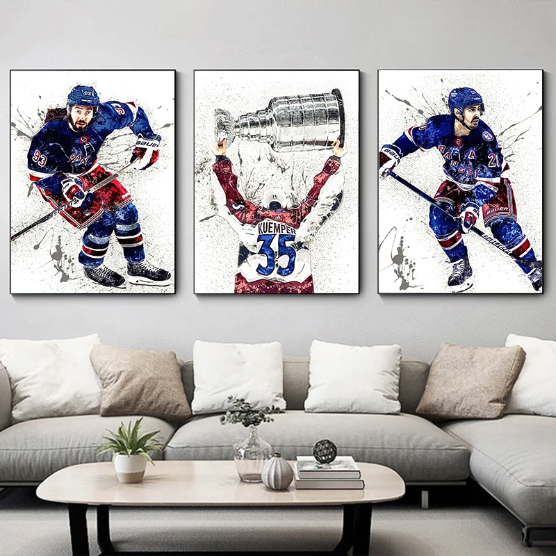 Abstract Ice Hockey Portrait S - đánh giá và giá Sports Equipment Poster