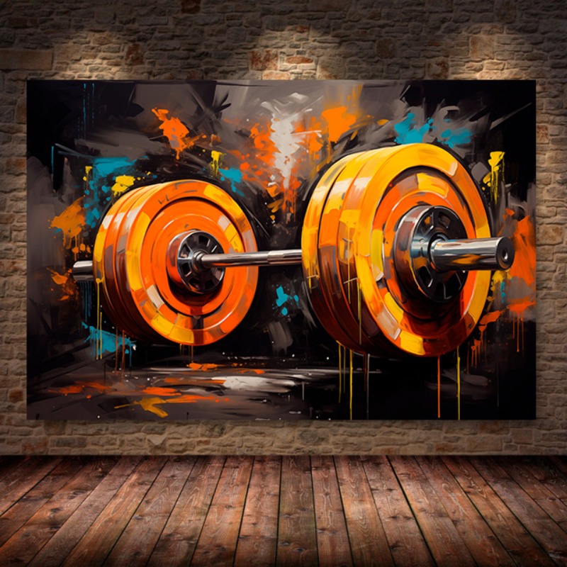 Graffiti Barbell Canvas Painti - đánh giá và giá Sports Equipment Poster