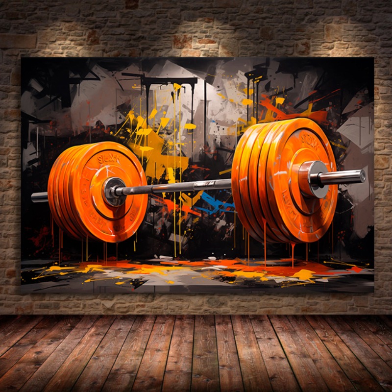 Graffiti Barbell Canvas Painti - đánh giá và giá Sports Equipment Poster
