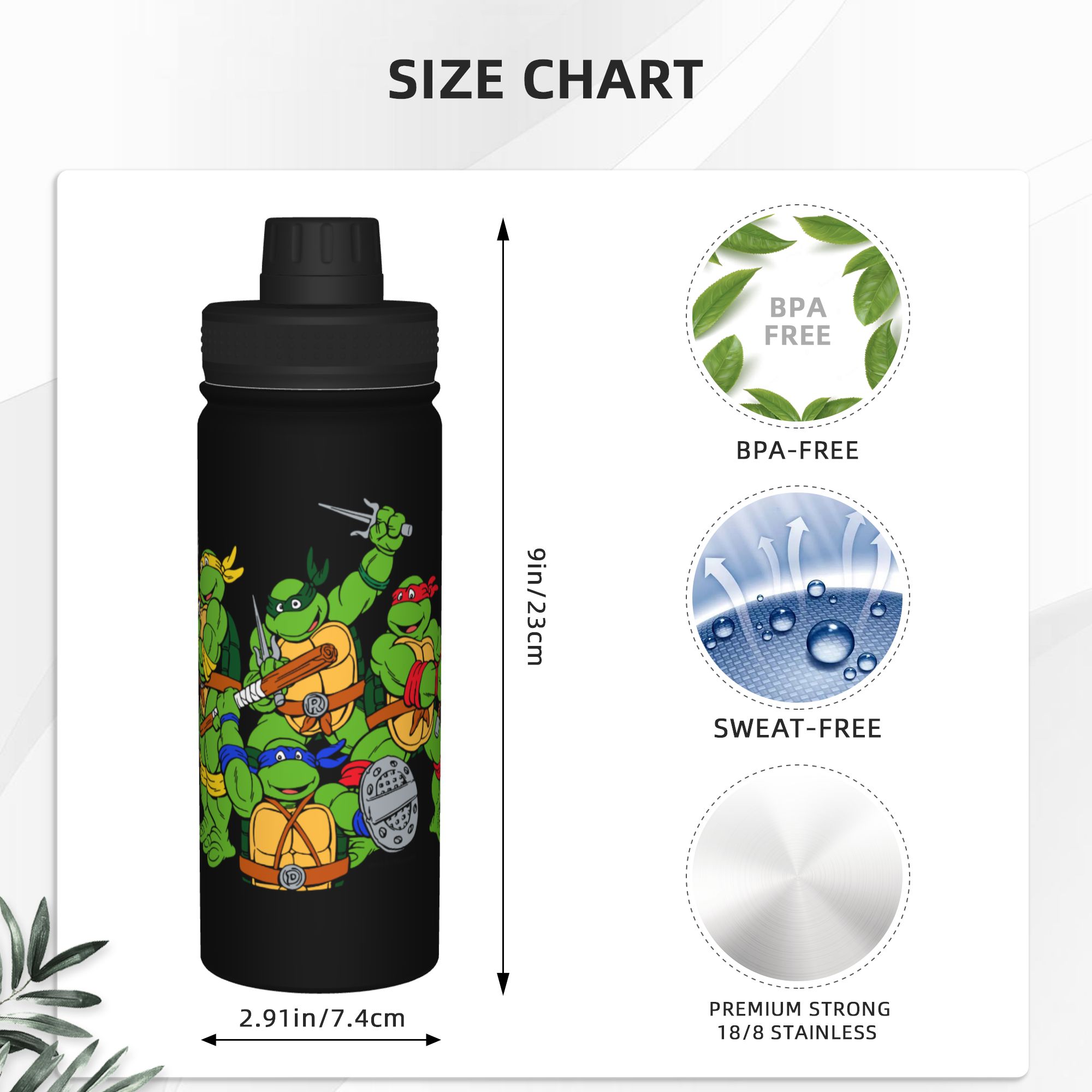 Cartoon Ninja T-Turtles 18OZ S - đánh giá và giá Sports Water Bottle Insulated