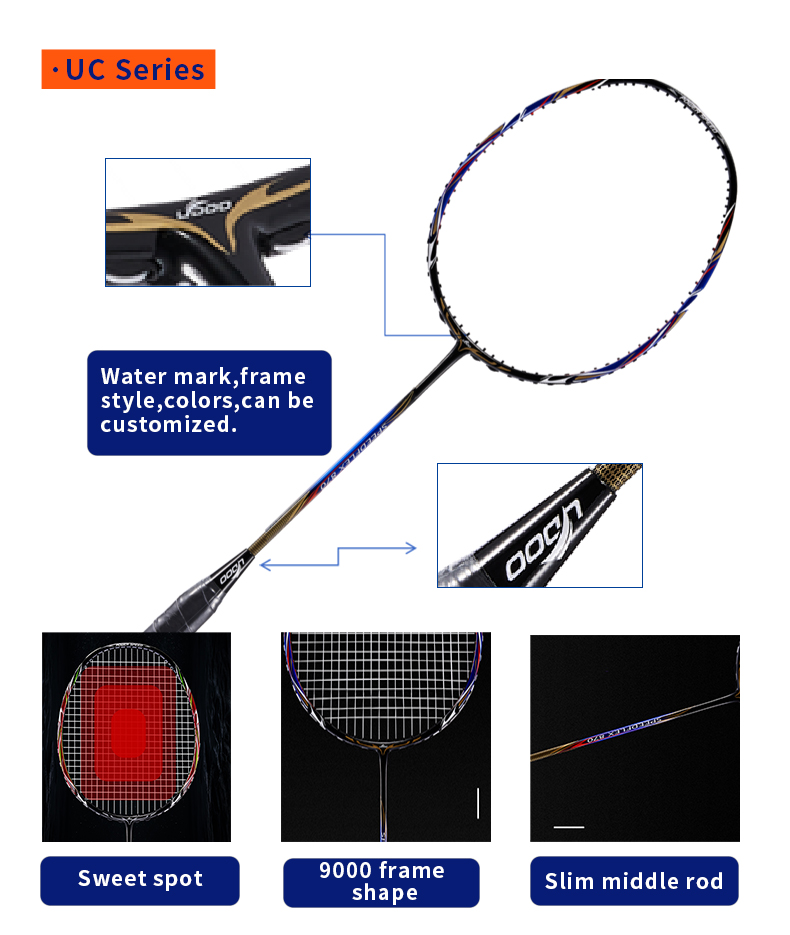 UC670 3U composite graphite ba - đánh giá và giá Badminton Racket