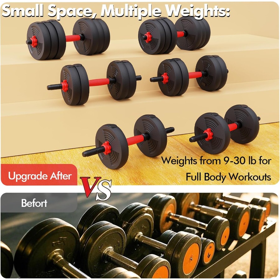 Adjustable Dumbbells Set, 60LB - đánh giá và giá Dumbbell Set